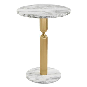 In a Pinch - Accent Table - Brass / White