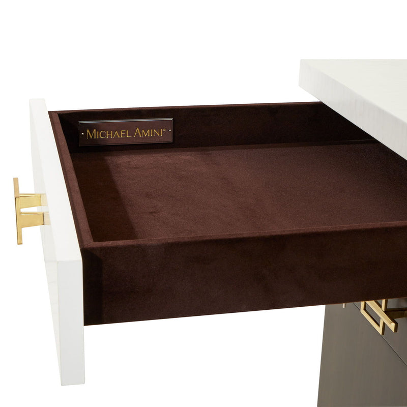 Belmont Place - Desk - White / Dark Brown - R&R Furniture Gallery (Fountain Valley, CA)