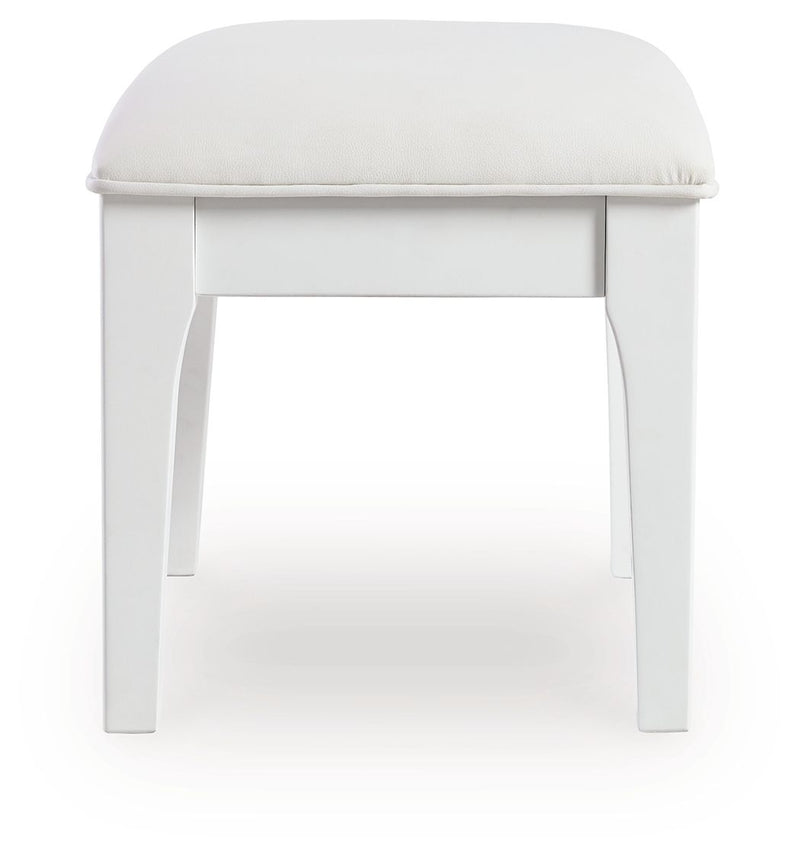 Chalanna - Vanity Stool - White - R&R Furniture Gallery (Fountain Valley, CA)