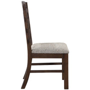 Pascaline - Side Chair (Set of 2) - Gray Fabric, Rustic Brown & Oak - R&R Furniture Gallery (Fountain Valley, CA)