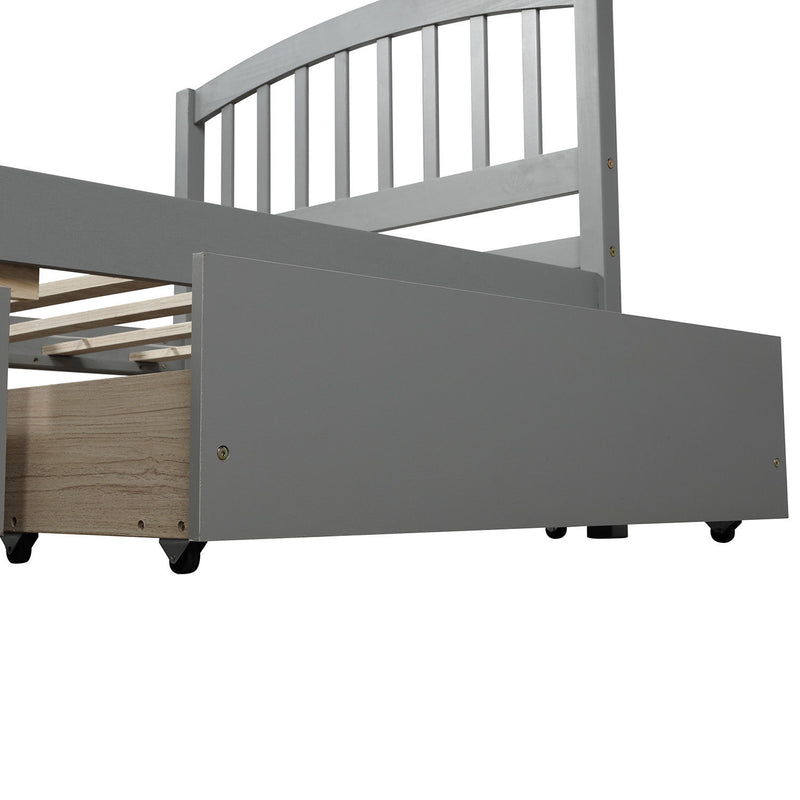 Platform Storage Bed Wood Bed Frame With Two Drawers And Headboard - R&R Furniture Gallery (Fountain Valley, CA)