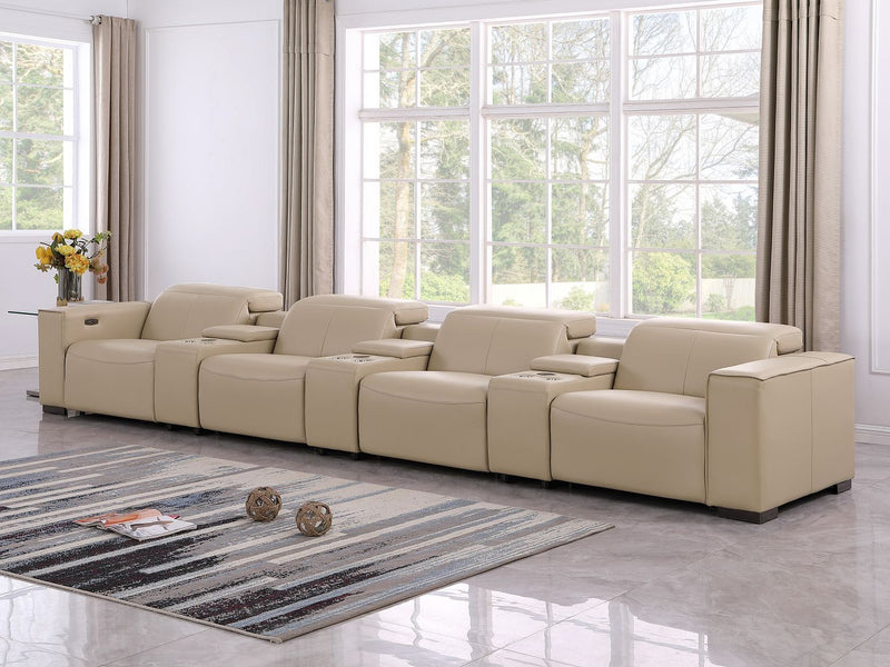 1208 - 7 Piece Leather Sofa With 4 Power Recliners And Power Headrests - R&R Furniture Gallery (Fountain Valley, CA)