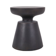 Outdoor lightweight concrete end table with copper half sphere top by Noble House, featuring a modern, minimalist design.