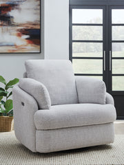 Alainmont Next-Gen Nuvella - Swivel Power Recliner - R&R Furniture Gallery (Fountain Valley, CA)