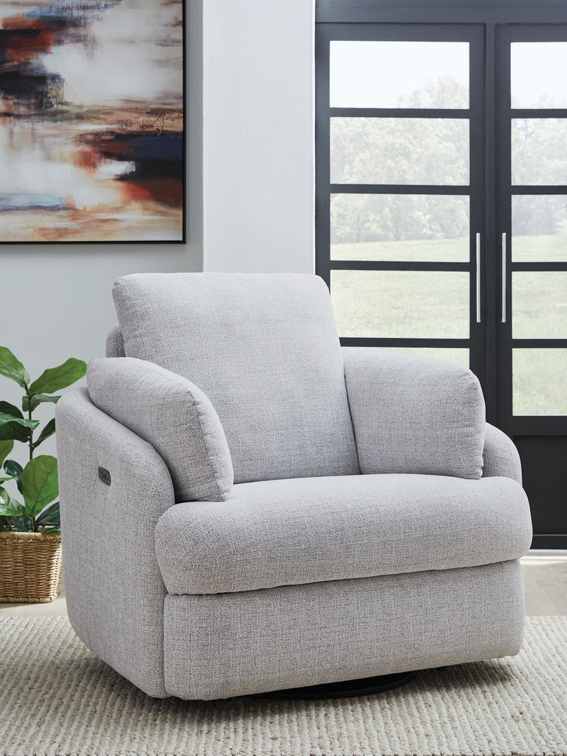 Alainmont Next-Gen Nuvella - Swivel Power Recliner - R&R Furniture Gallery (Fountain Valley, CA)