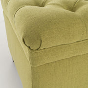 Juliana storage ottoman by Noble House with birch wood legs, upholstered fabric, and a spacious interior for storage.