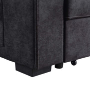 Toby - Woven Fabric Reversible Sleeper Sectional Sofa With Storage Chaise Cup Holder Charging Ports And Pockets - R&R Furniture Gallery (Fountain Valley, CA)