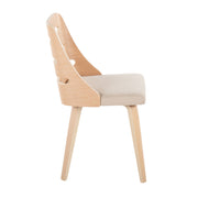 Lumi Source Trevi mid-century modern dining chair, side chair with wooden legs and upholstered seat, stylish and comfortable design