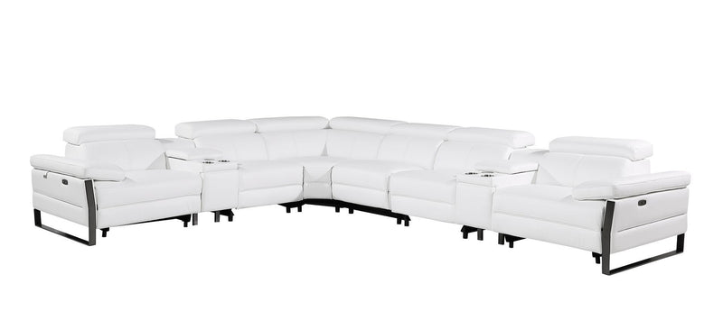 1246 - 8-Piece L-Shaped Modular Power Reclining Sectional With 3 Power Recliners And Power Headrests
