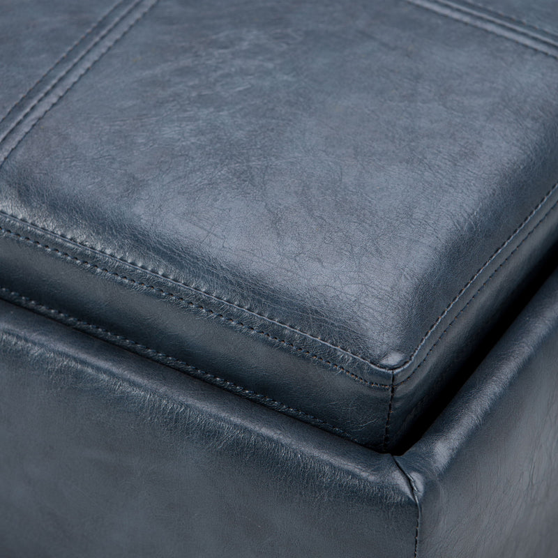 Rockwood - Upholstered Cube Storage Ottoman With Tray - R&R Furniture Gallery (Fountain Valley, CA)