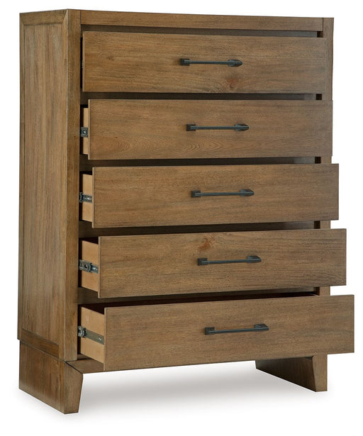 Sherbana - Five Drawer Chest - Light Brown - R&R Furniture Gallery (Fountain Valley, CA)