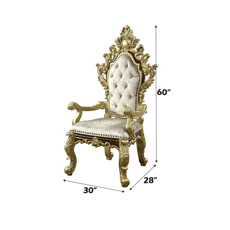 Desiderius - Arm Chair (Set of 2) - Antique Gold & Hand-Painted Brown - R&R Furniture Gallery (Fountain Valley, CA)