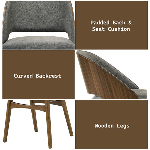 Delmon - Side Chair (Set of 2) - Gray / Dark Walnut - R&R Furniture Gallery (Fountain Valley, CA)