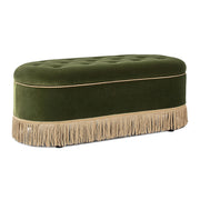 Melinda - Oval Tufted Bullion Fringe Storage Bench - R&R Furniture Gallery (Fountain Valley, CA)
