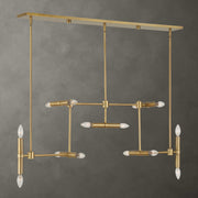 Uttermost 14 Light Modern Linear Pendant in gold with sleek linear design and contemporary pendant lighting style.