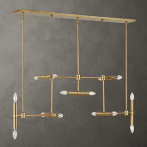 Uttermost 14 Light Modern Linear Pendant in gold with sleek linear design and contemporary pendant lighting style.