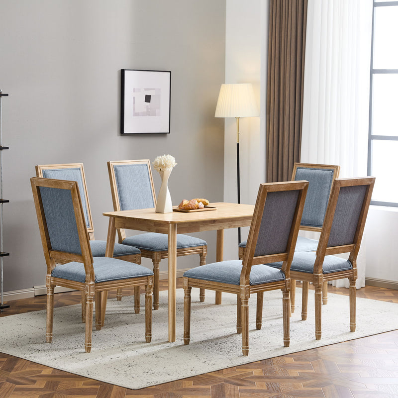 French Country Style Dining Chair With Upholstered Seating And Fluted Legs - R&R Furniture Gallery (Fountain Valley, CA)