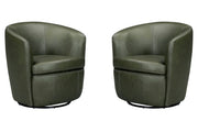 Barolo - 100% Italian Leather Swivel Club Chair (Set of 2) - R&R Furniture Gallery (Fountain Valley, CA)
