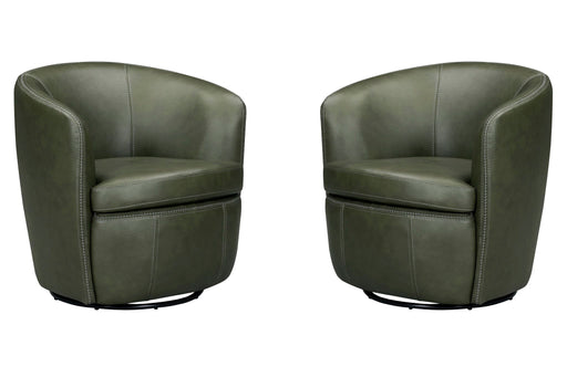 Barolo - 100% Italian Leather Swivel Club Chair (Set of 2) - R&R Furniture Gallery (Fountain Valley, CA)