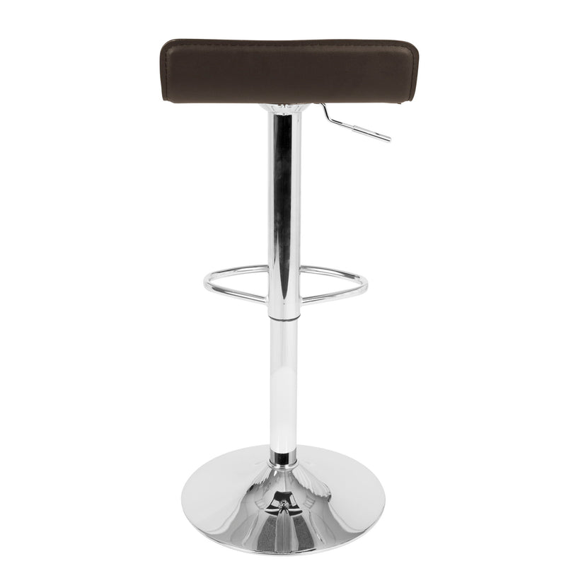 Set of two Lumi Source Ale contemporary adjustable barstools with sleek design and wooden seats, ideal for modern kitchen or bar areas.