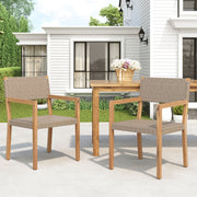 Outdoor Dining Chairs For Patios, Gardens (Set of 2) - Light Brown Multi / Light Teak - R&R Furniture Gallery (Fountain Valley, CA)
