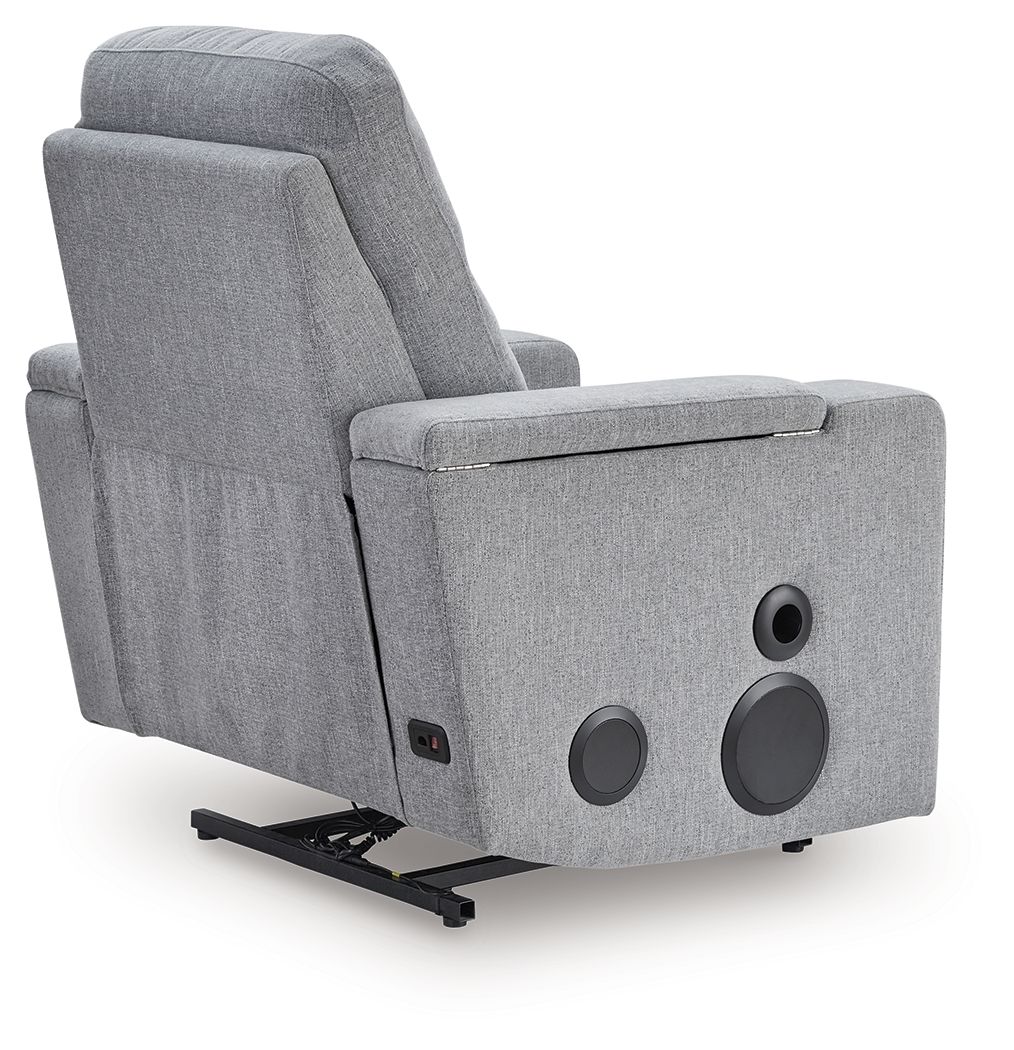 Pineland - Glider Power Recliner With Audio System - Pewter - R&R Furniture Gallery (Fountain Valley, CA)