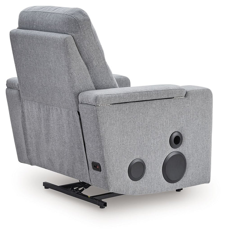 Pineland - Glider Power Recliner With Audio System - Pewter - R&R Furniture Gallery (Fountain Valley, CA)
