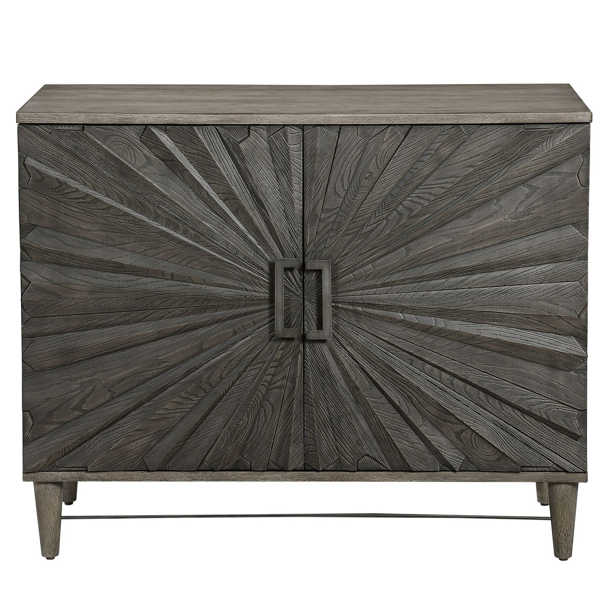 Gray Oak 2-door accent cabinet by Uttermost featuring a modern design with sleek wood finish and sturdy metal hardware.