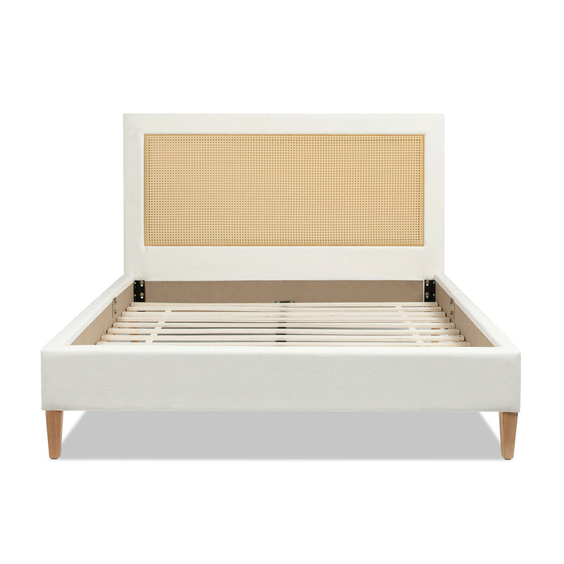 Haley - Upholstered Cane Back Platform Bed - R&R Furniture Gallery (Fountain Valley, CA)
