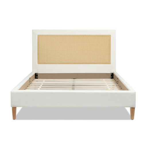 Haley - Upholstered Cane Back Platform Bed - R&R Furniture Gallery (Fountain Valley, CA)