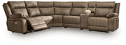 Signature Design by Ashley Max-Momentum reclining sectional sofa with plush cushions and reclining seats in a neutral fabric.