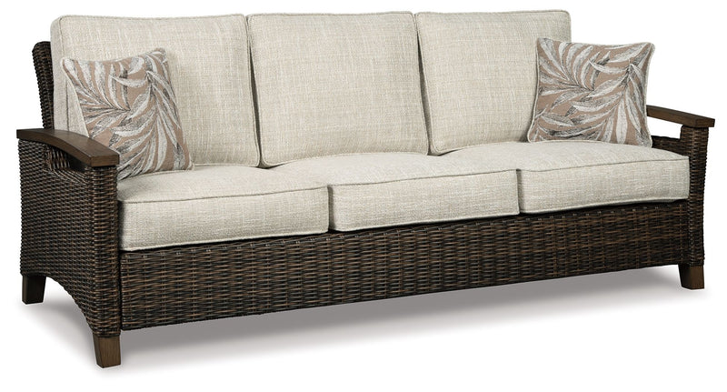 Paradise Trail - Sofa with Cushion - Medium Brown - R&R Furniture Gallery (Fountain Valley, CA)