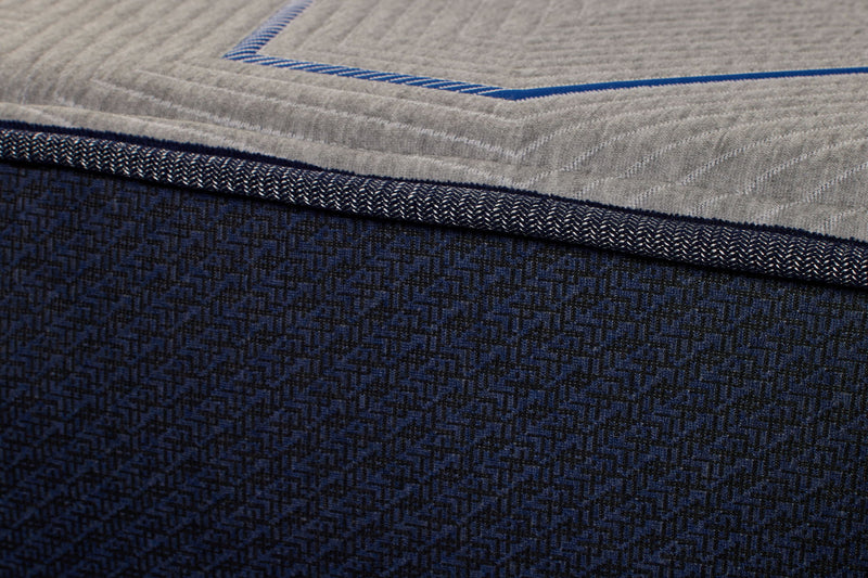 Restonic HealthRest PolarBreeze hybrid mattress with cooling gel layers and plush top, designed for comfort and support.