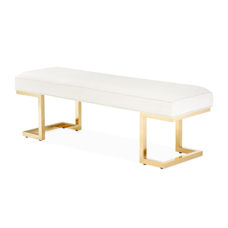 Belmont Place - Bed Bench - White / Gold - R&R Furniture Gallery (Fountain Valley, CA)