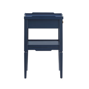 Foley - 1 Drawer Nightstand With Pull - Dark Blue