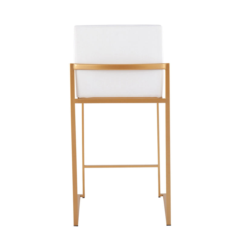 Lumi Source Fuji contemporary high back counter stool with sleek design and stylish upholstery, perfect for modern kitchen or bar area.