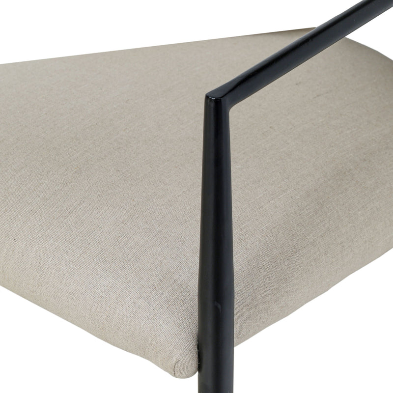 Forte - Linen Forged Iron Dining Chair - Cream - R&R Furniture Gallery (Fountain Valley, CA)