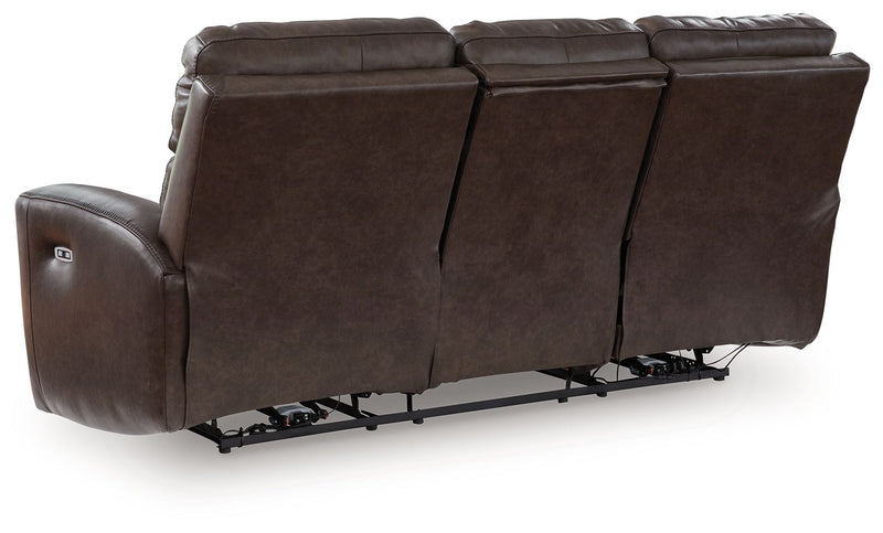 Crossplex - Power Reclining Sofa With Adjustable Headrest - Smoke - R&R Furniture Gallery (Fountain Valley, CA)