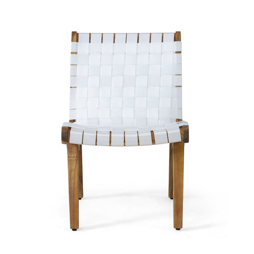White Charlotte lounge chair by Noble House, stylish and comfortable seating with modern design, shown in a cozy living room setting.