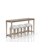 Glass Console Table With 3 Stools - Frosted - R&R Furniture Gallery (Fountain Valley, CA)