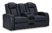 Fyne-dyme - Power Reclining Loveseat With Console/Adj Hdrst - R&R Furniture Gallery (Fountain Valley, CA)
