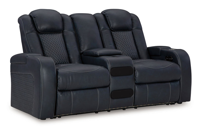 Fyne-dyme - Power Reclining Loveseat With Console/Adj Hdrst - R&R Furniture Gallery (Fountain Valley, CA)