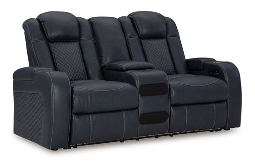 Fyne-dyme - Power Reclining Loveseat With Console/Adj Hdrst - R&R Furniture Gallery (Fountain Valley, CA)