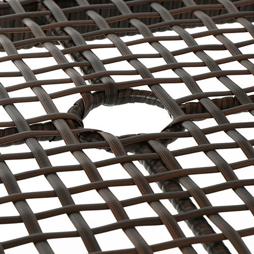 Outdoor Table With Woven Rattan Design - Brown - R&R Furniture Gallery (Fountain Valley, CA)