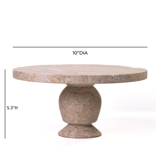 Natural Cake Stand - Travertine - R&R Furniture Gallery (Fountain Valley, CA)