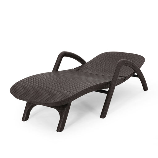 Polypropylene Resin Chaise Lounge With Hand Crafted Details - Dark Brown - R&R Furniture Gallery (Fountain Valley, CA)