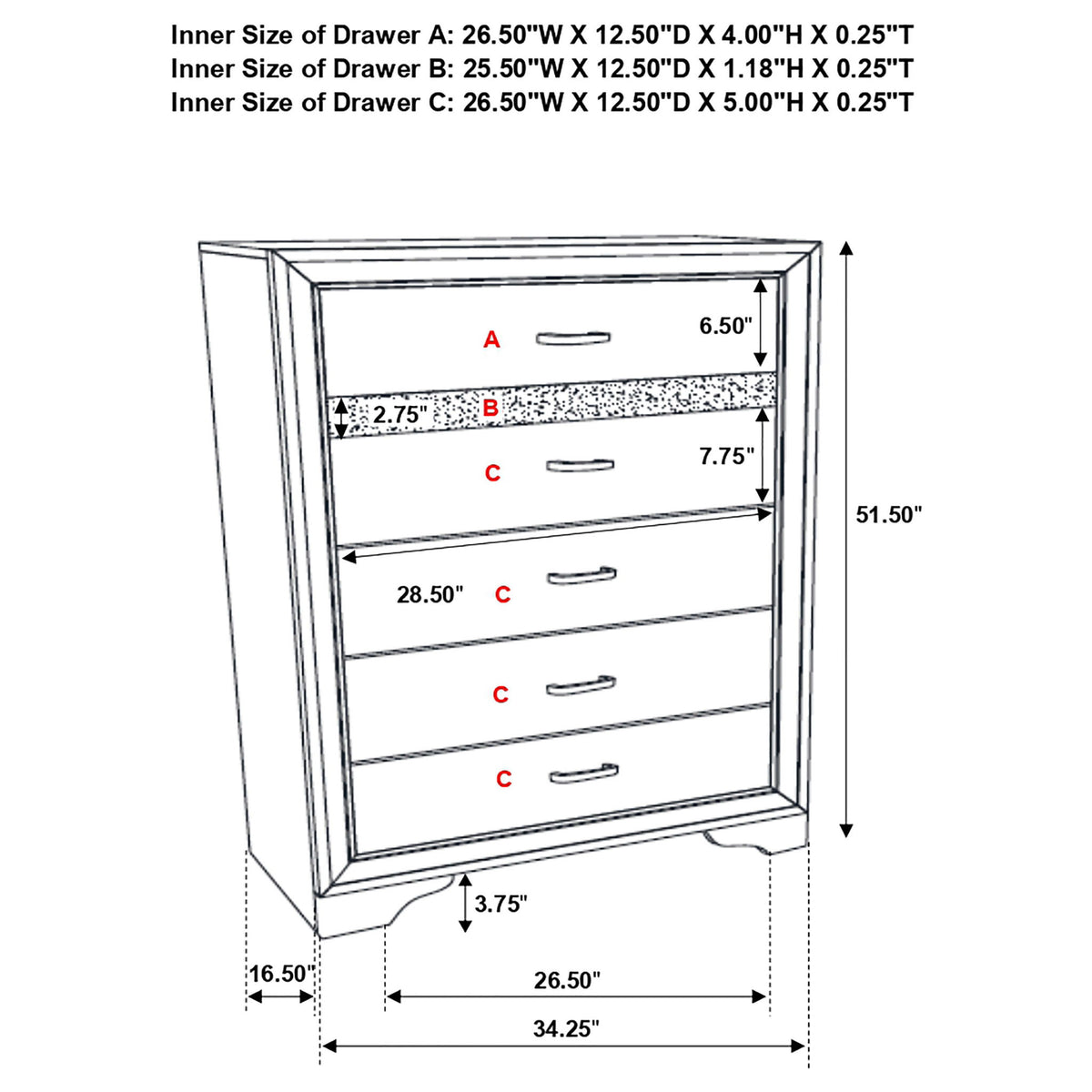 Annie - 5 Piece Bedroom Set