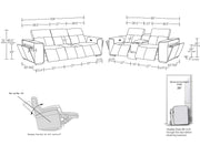 1224 - 6-Piece Modular Power Reclining Sofa And Console Loveseat Set In With 5 Power Recliners & Power Headrests - R&R Furniture Gallery (Fountain Valley, CA)