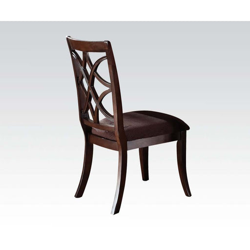 Keenan - Side Chair (Set of 2) - Brown Microfiber & Dark Walnut - R&R Furniture Gallery (Fountain Valley, CA)