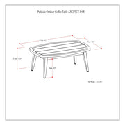 Simpli-Home Parkside outdoor coffee table in light teak wood, ideal for patio or garden seating areas.
